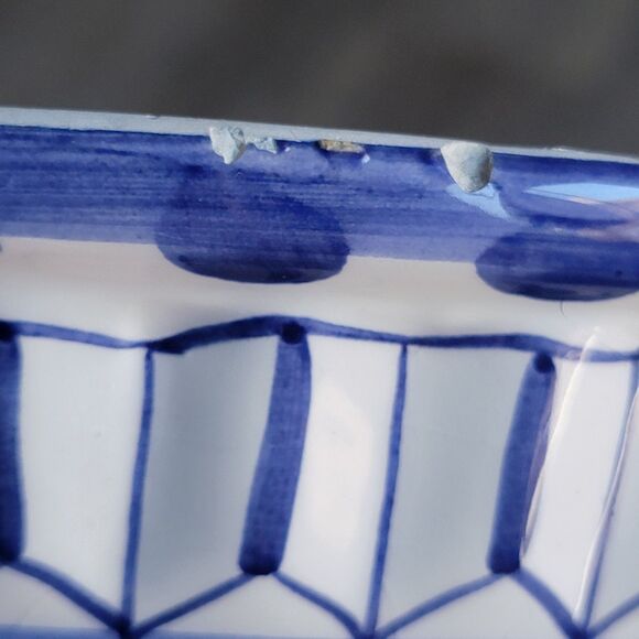 VTG Set Of 2 Knobler Japan Ceramic Jelly Molds Hand Painted Blue White Home - Picture 13 of 14